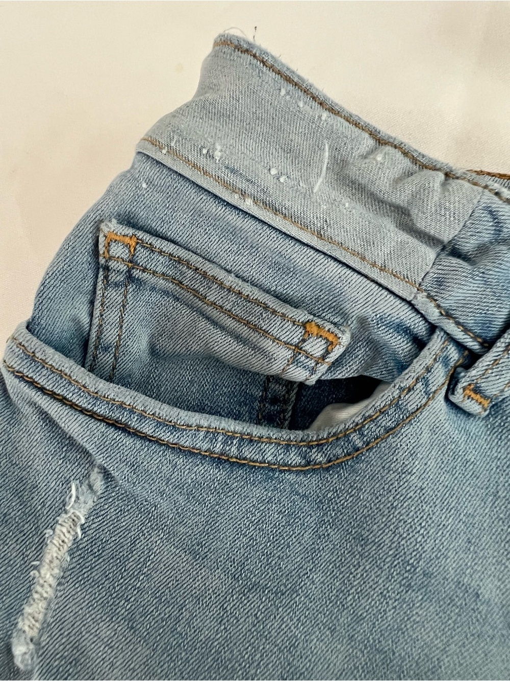 DL1961 Light Blue Distressed Straight Leg Jeans - Picture 5 of 10